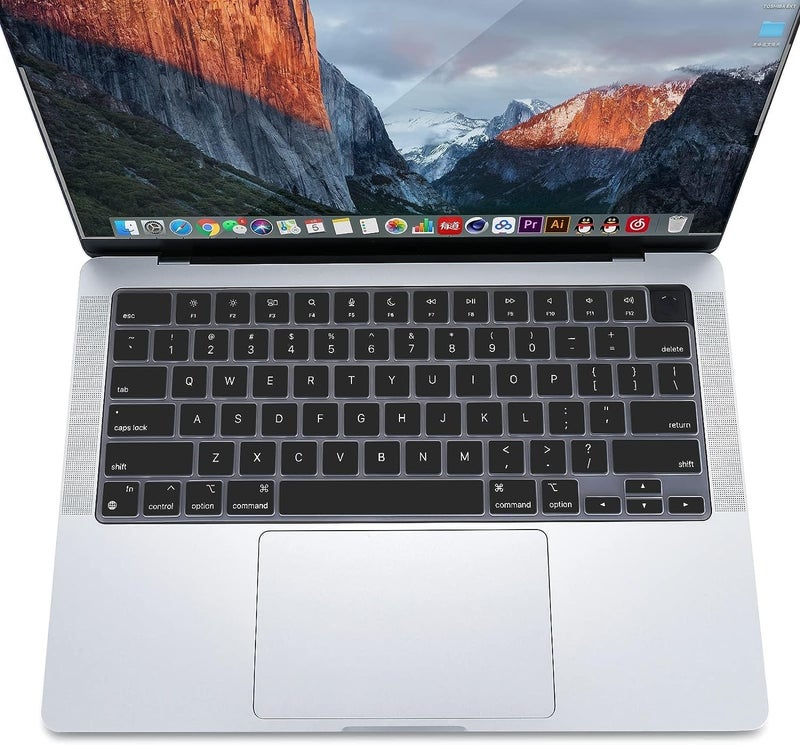 Oaky Keyboard Protector for 2021-2024 Release MacBook Air 13.6 inch [A3113 A2681 M2/M3] & MacBook Air 15.3 inch [A3114 A2941 M2/M3] Keyboard Skin Cover - Silicon Black - Image 3