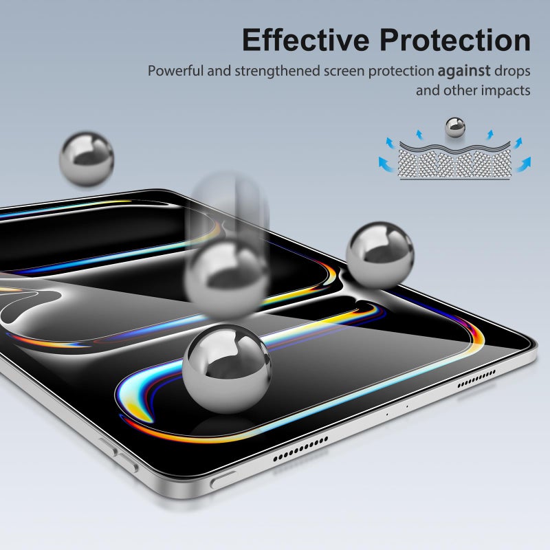 SPARIN 2+2 Pack Screen Protector for iPad Pro 13 inch M5/M4 (2025/2024-8th 7th generation)+ Camera Lens Protector, Tempered Glass with Alignment Frame/Case Friendly/Apple Pencil Pro support - Image 5