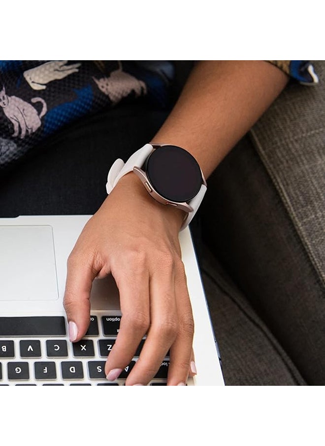 O Ozone 20mm Silicone Bands For Samsung Galaxy Watch 7 6 5 4 FE 40mm 44mm 45mm/Galaxy Watch 6 4 Classic 43mm 47mm 42mm 46mm  Strap with Metal Buckle- White  - Image 5