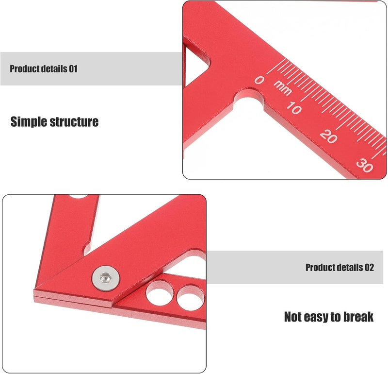 Angoily Woodworking Center Scriber Aluminum Marking Tool Center Line Finder 45-degree Angle Woodworking Measuring Gauge for Carpentry Wood Scribing - Image 3