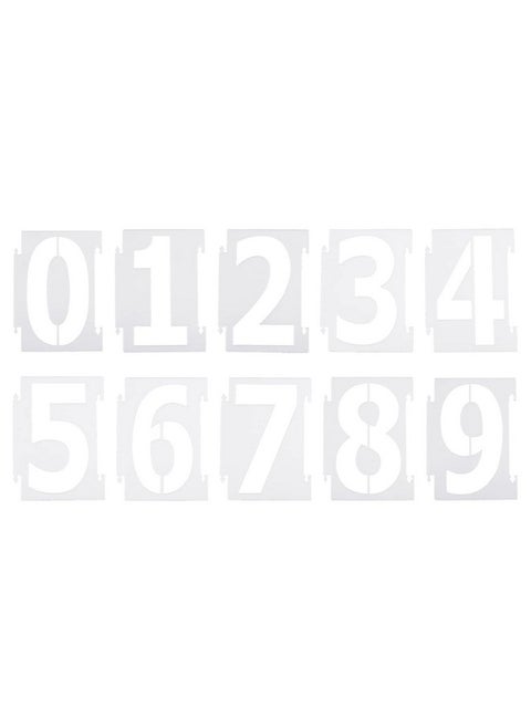 3 Inch Number Stencils 20 Pack Reusable Plastic Numbers Templates Set 09 For Painting Drawing White