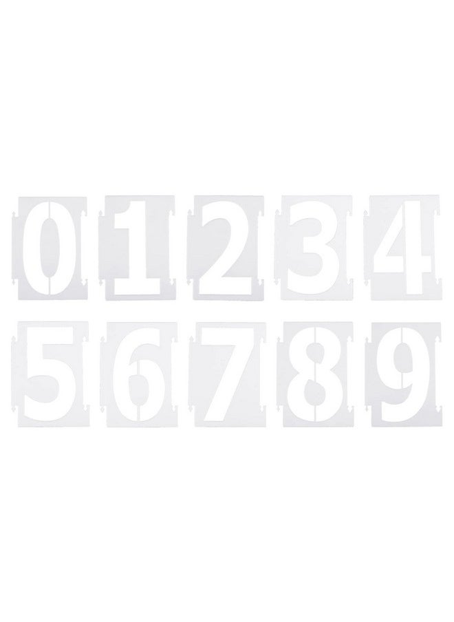 3 Inch Number Stencils 20 Pack Reusable Plastic Numbers Templates Set 09 For Painting Drawing White