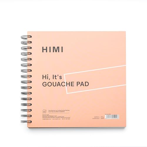 HIMI Gouache Pad 85X8598lb160g 50 Sheets Mix Paper Pad Side Wire Bound Fine Texture in Gouache Acrylic Art Pad for Sketching Ink Sketch Book Art Supplies Drawing Pad Gift Pink - Image 1