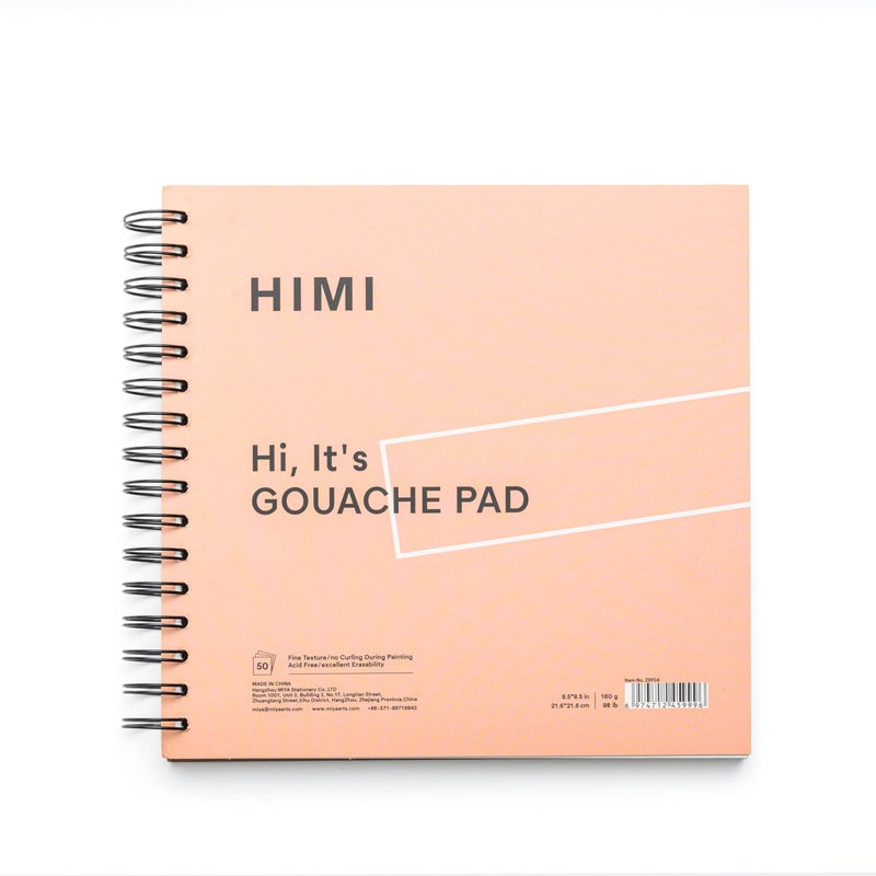 HIMI Gouache Pad 85X8598lb160g 50 Sheets Mix Paper Pad Side Wire Bound Fine Texture in Gouache Acrylic Art Pad for Sketching Ink Sketch Book Art Supplies Drawing Pad Gift Pink - Image 2