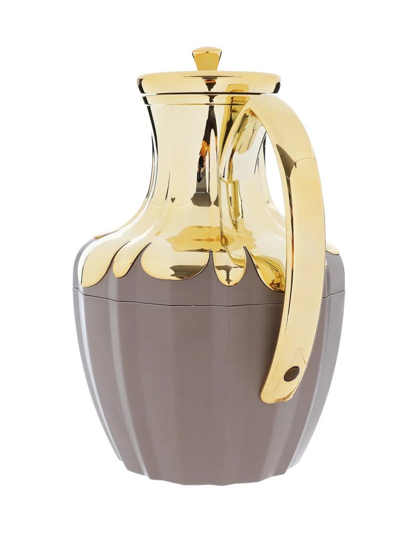 Alsaif Gallery Everest Shaden Thermos, 1 liter, glass inner container, plastic outer shell - brown - Image 3