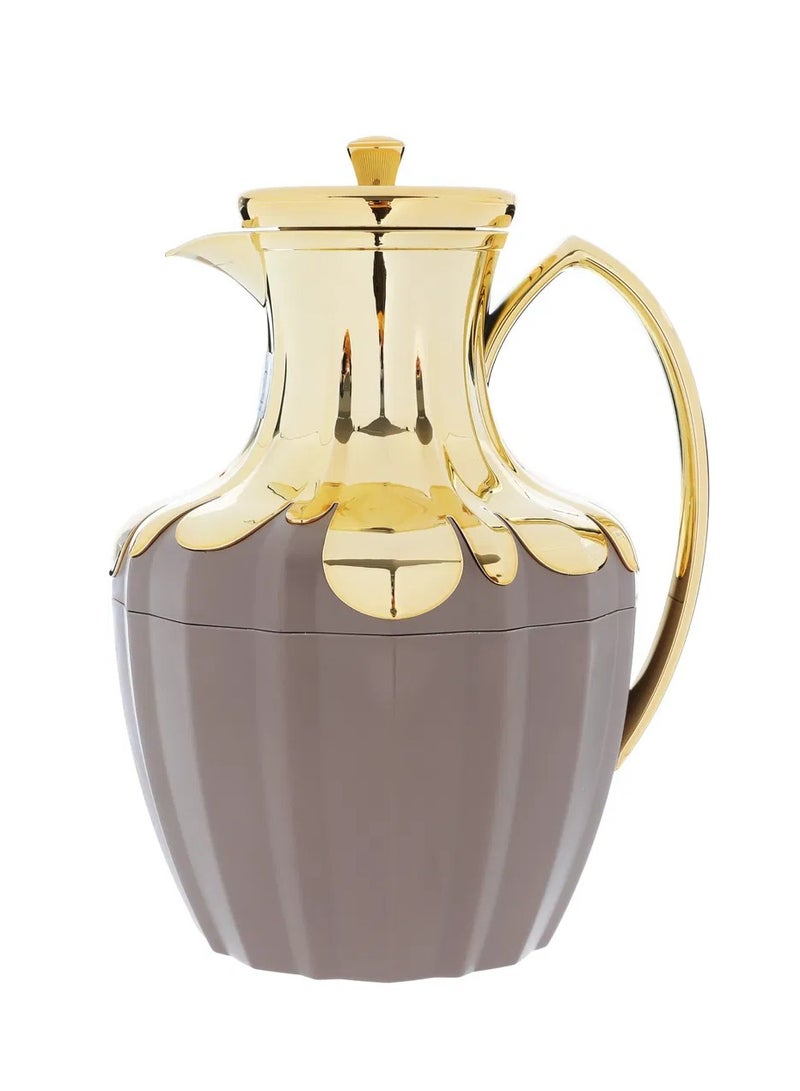 Alsaif Gallery Everest Shaden Thermos, 1 liter, glass inner container, plastic outer shell - brown - Image 1