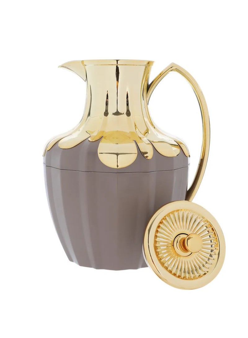 Alsaif Gallery Everest Shaden Thermos, 1 liter, glass inner container, plastic outer shell - brown - Image 2