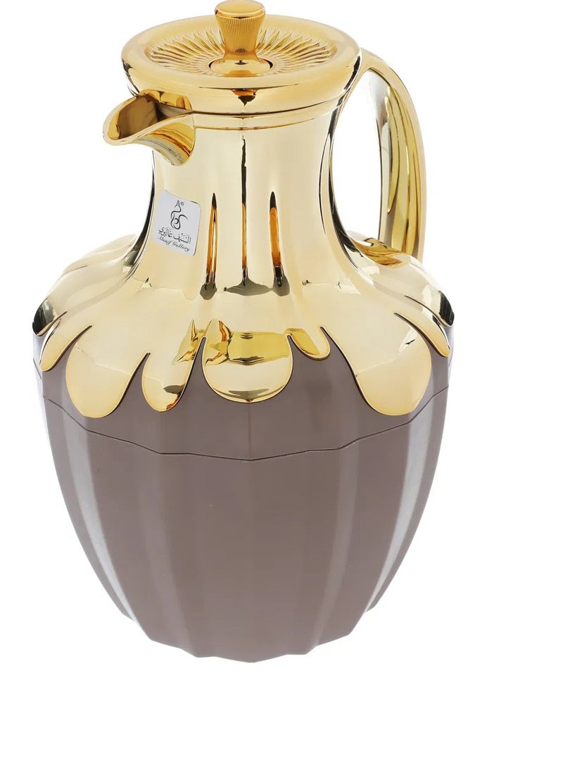 Alsaif Gallery Everest Shaden Thermos, 1 liter, glass inner container, plastic outer shell - brown - Image 4