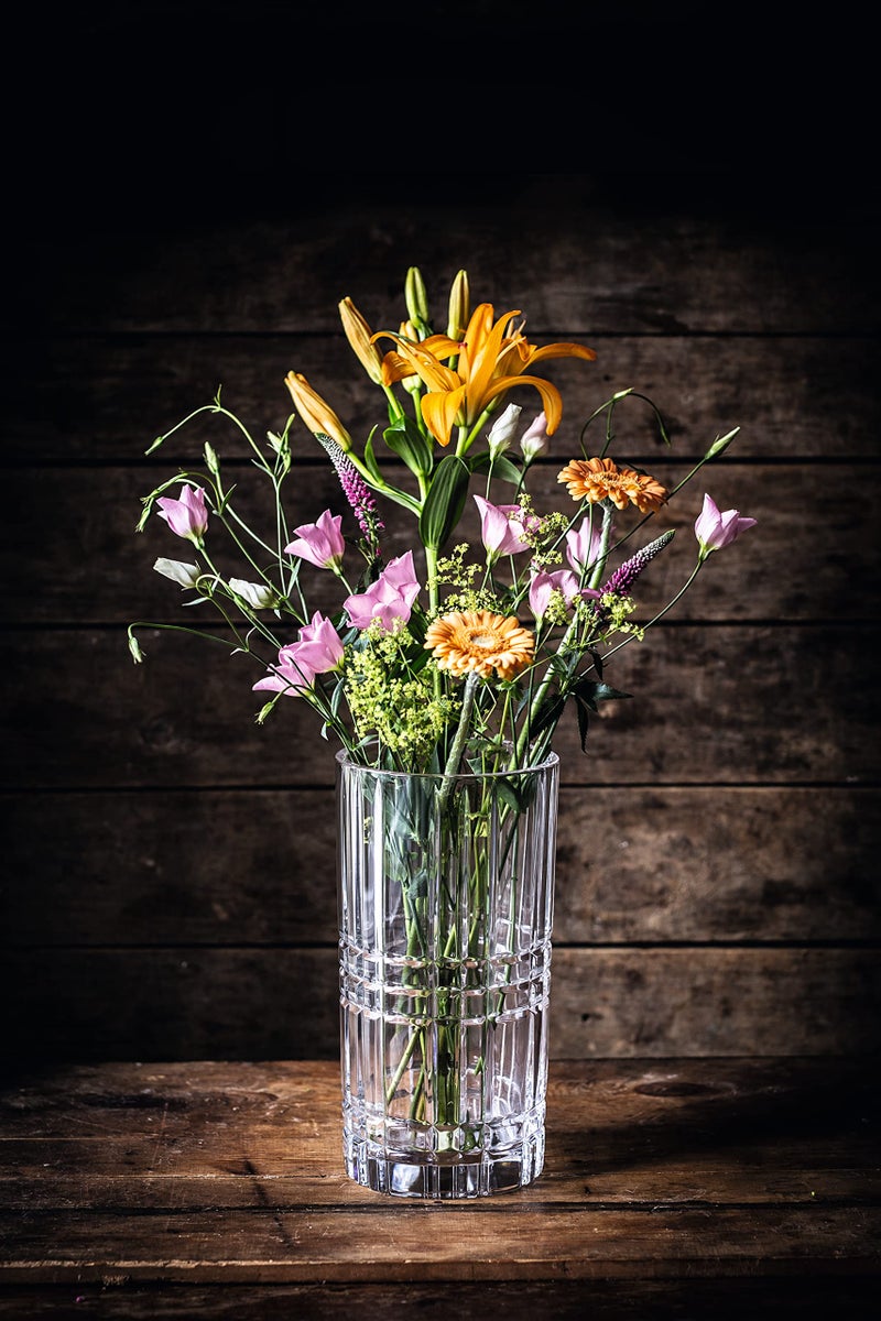 Nachtmann Square Collection, 11" Glass Vase, Modern Geometric Design, Bavarian Crystal, Clear, Dishwasher Safe - Image 2