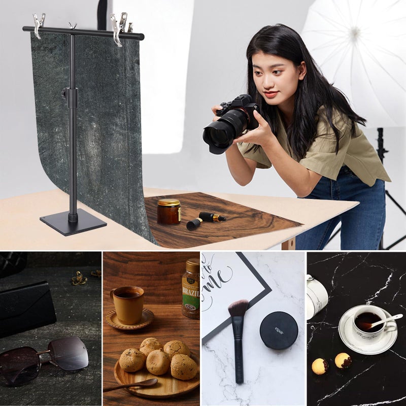 Yoocheese Product Backdrops Food Photography: Small Paper Photo Background for Table Flat Lay Pictures 7pcs 14 Patterns.(22x34in,Textured) - Image 2