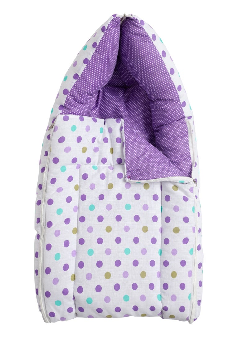 Superminis Plush and Soft Baby Sleeping Bag– Breathable, Cushioned– Perfect for Newborns and Infants, 0M+, Baby Sleeping Bed of 32-inch X 18-inch X 4-inch Size (Purple), Pack of 1 - Image 1