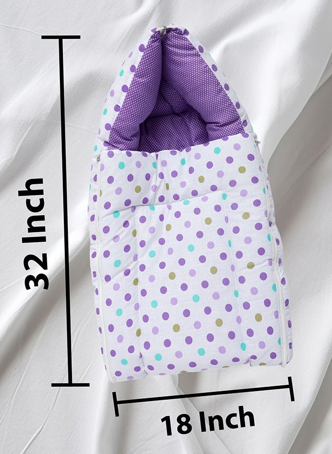 Superminis Plush and Soft Baby Sleeping Bag– Breathable, Cushioned– Perfect for Newborns and Infants, 0M+, Baby Sleeping Bed of 32-inch X 18-inch X 4-inch Size (Purple), Pack of 1 - Image 2