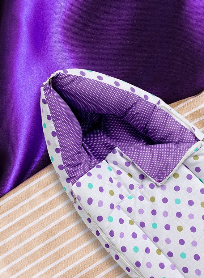 Superminis Plush and Soft Baby Sleeping Bag– Breathable, Cushioned– Perfect for Newborns and Infants, 0M+, Baby Sleeping Bed of 32-inch X 18-inch X 4-inch Size (Purple), Pack of 1 - Image 4