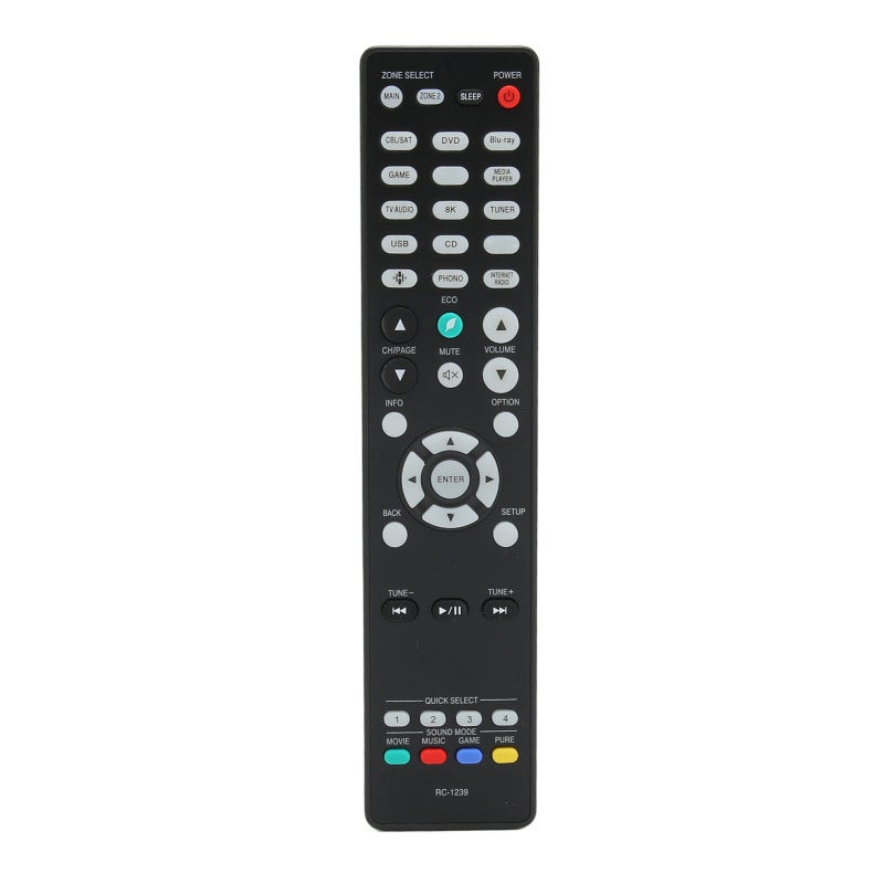 RC 1239 AV Receiver Remote Control - Compatible with Denon AVR S960H AVR X2700H AVR X3700H - ABS Material Power Amplifier Replacement Remote with Easy Grip for Home Theater - Image 1