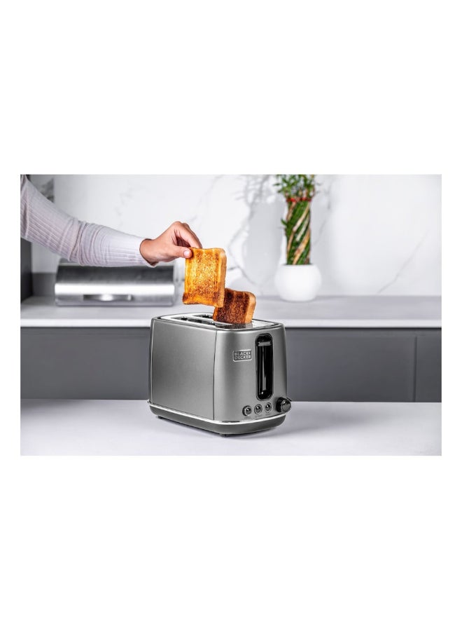 BLACK+DECKER 1050W 2-Slice Stainless Steel Toaster 21 x 18.4 x 31.9 cm 1050 W SSET225-B5 Silver/Black - Image 4