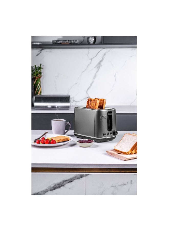 BLACK+DECKER 1050W 2-Slice Stainless Steel Toaster 21 x 18.4 x 31.9 cm 1050 W SSET225-B5 Silver/Black - Image 5