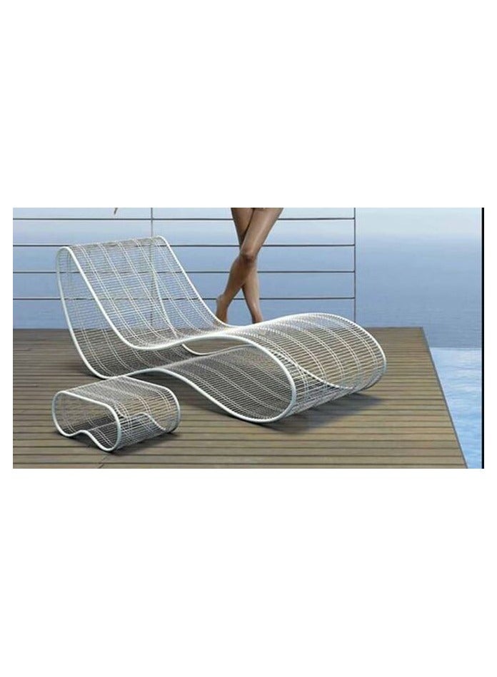 ITALIAN SUN BED SIDE TABLE DOVE