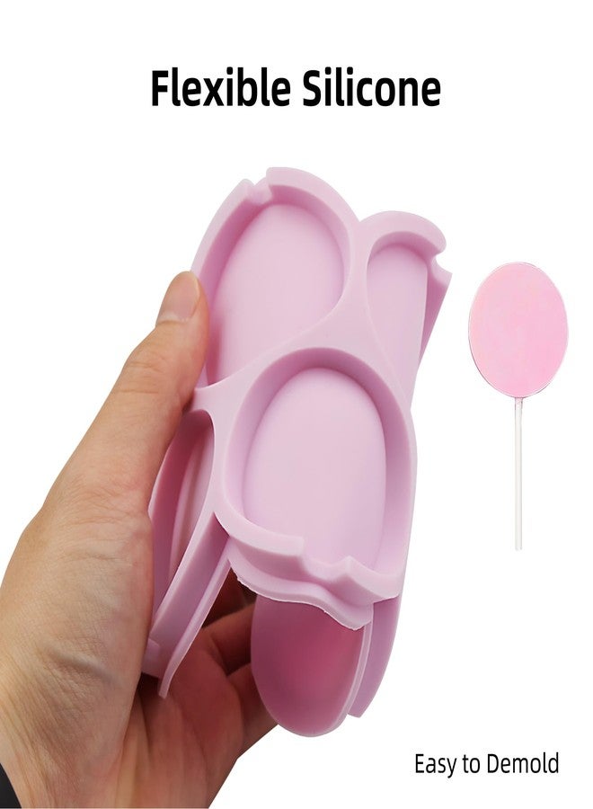 EDUEE Round Lollipop Molds 2 pcs Silicone Chocolate Lolly Mold 6 Cavity Round Shapes Lollipop Candy Molds with 25 Sticks - Image 4
