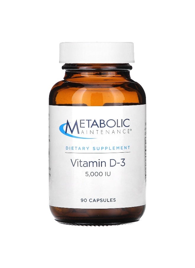 Metabolic Maintenance - Metabolic Maintenance, Vitamin D-3, 5,000 IU, 90 Capsules - Image 1