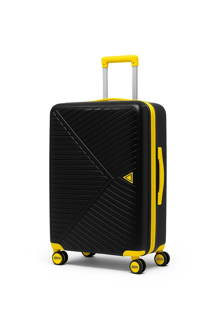 MNUK VIATOR PREMIE 24inch Luggage| Polypropylene (PP) Hardside Luggage Trolley|Double 360Â° 4 Wheeler &amp; Anti-theft Zipper| Medium-24 Inch|BLACK