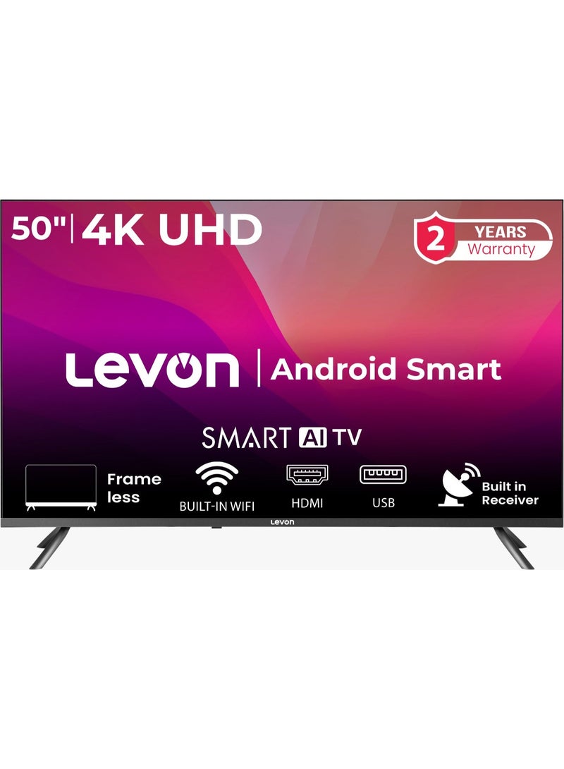 ليفون تلفزيون ذكي LED بدقة 4K UHD مقاس 50 بوصة - Image 1