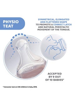 Chicco Physioteat Anti-Colic Nipple For Babies (4+ Months) | Perfect Latch Soft Sense Silicon Teat | Suitable For Wide Neck Feeding Bottles | Bpa Free  - Image 2