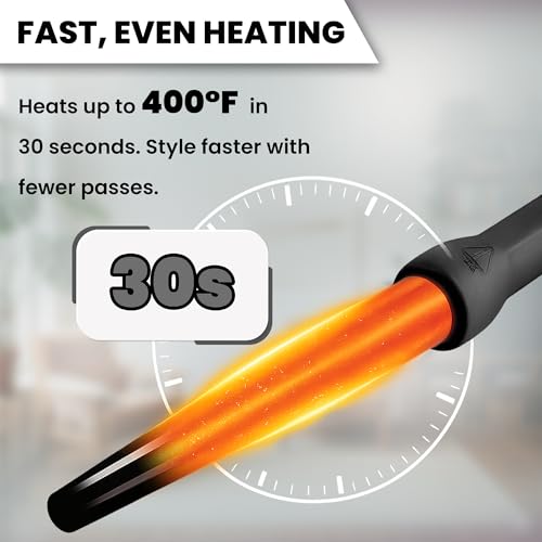Herstyler Grande Ceramic Curling Wand - 1 inch Dual Voltage for Long and Short Hair - Negative Ions (Black) - Image 4