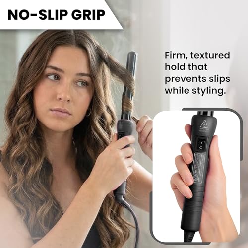 Herstyler Grande Ceramic Curling Wand - 1 inch Dual Voltage for Long and Short Hair - Negative Ions (Black) - Image 3