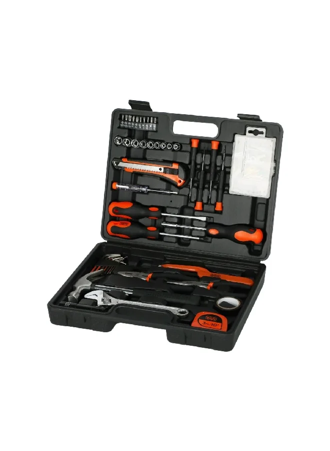 BLACK+DECKER 126 Pieces Hand Tool Kit For Home DIY And Professional Use, BMT126C Orange/Black 35 x 27 x 6.8cm