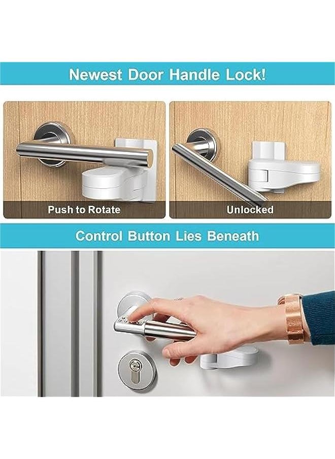 MOXO 2Pack Child Proof Door Lever Lock No Drill Easy Install Baby Handle Locks 3M Adhesive Baby Proof Door Handle Lock Child  Locks for Door Prevent Toddlers from Opening Doors  - Image 4