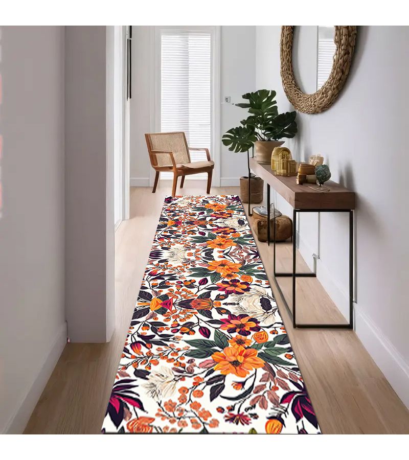 Floral Style Long Runner Rug 60x240cm Indoor Outdoor Use For Hallway Kitchen Living Room Bedroom Dining Area Balcony Corridor Cozy Stylish Home Decoration Spring New Arrival - Image 5