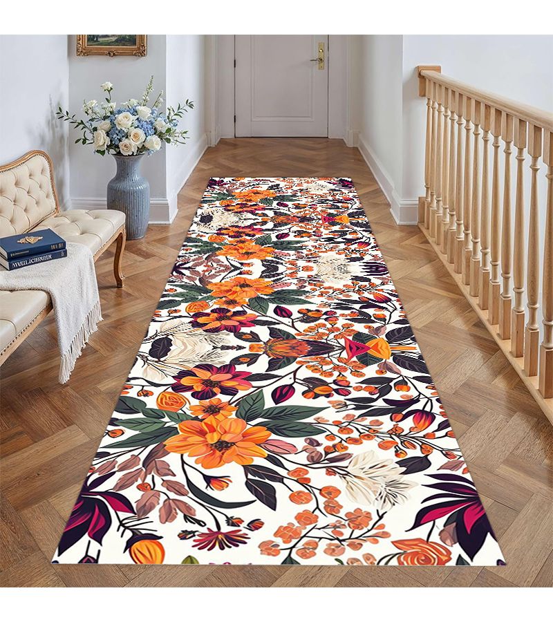 Floral Style Long Runner Rug 60x240cm Indoor Outdoor Use For Hallway Kitchen Living Room Bedroom Dining Area Balcony Corridor Cozy Stylish Home Decoration Spring New Arrival - Image 3