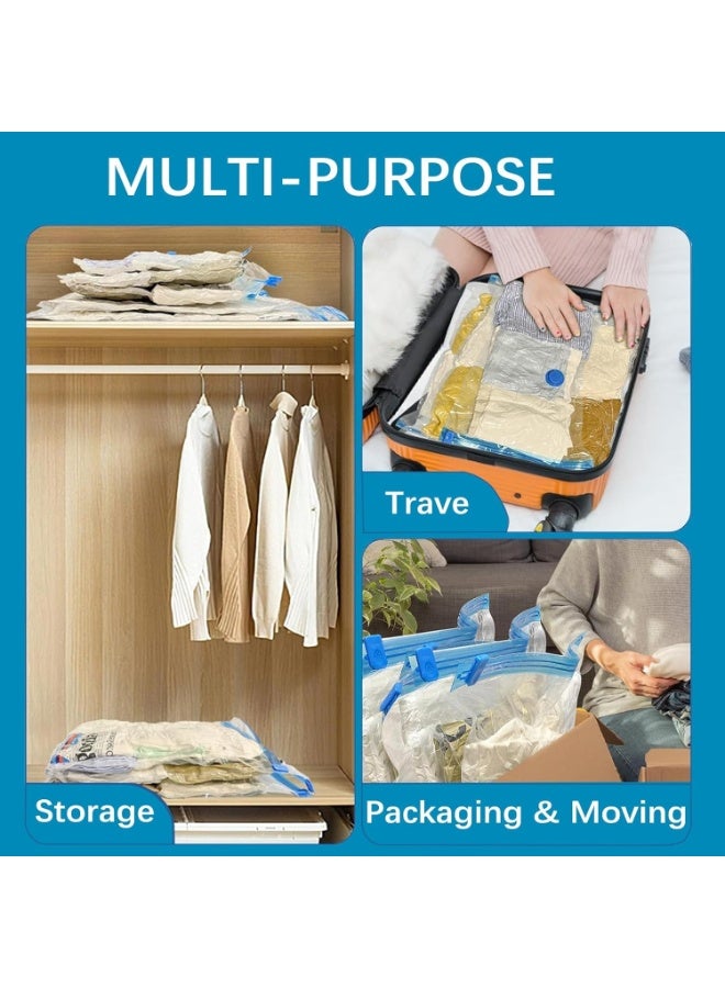 Toshionics 9 Pack Vacuum Storage Bags, 2 Jumbo + 2 Large + 2 Medium + 2 Small 80% Space Saver Bags, Vacuum Seal Bags with Hand Pump for Comforters, Blankets, Bedding, Pillows and Clothes - Image 5