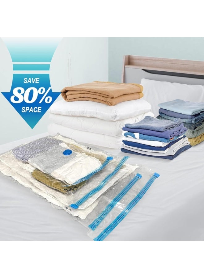Toshionics 9 Pack Vacuum Storage Bags, 2 Jumbo + 2 Large + 2 Medium + 2 Small 80% Space Saver Bags, Vacuum Seal Bags with Hand Pump for Comforters, Blankets, Bedding, Pillows and Clothes - Image 4