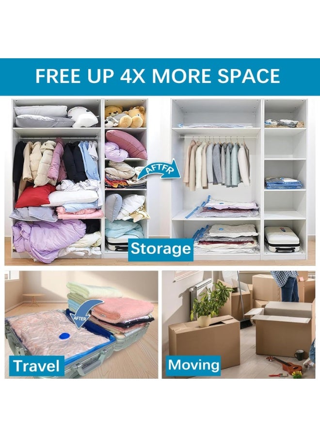 Toshionics 9 Pack Vacuum Storage Bags, 2 Jumbo + 2 Large + 2 Medium + 2 Small 80% Space Saver Bags, Vacuum Seal Bags with Hand Pump for Comforters, Blankets, Bedding, Pillows and Clothes - Image 2