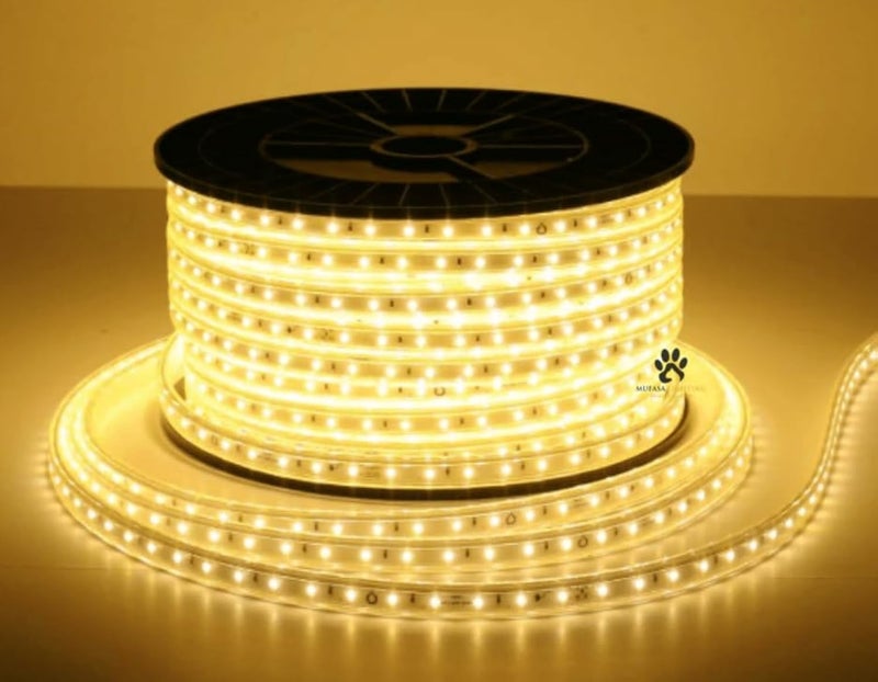 Mufasa LED Rope Light Indoor Outdoor Strip Home Decoration Lights, Diwali Festival Lights False Ceiling, Balcony 220V AC (Non Adhesive Back) (Warm White, 10 Meter) - Image 1