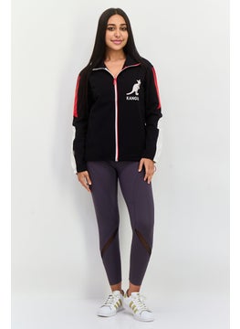 KANGOL Women Brand Logo Windbreaker Jacket, Black Combo  - Image 4