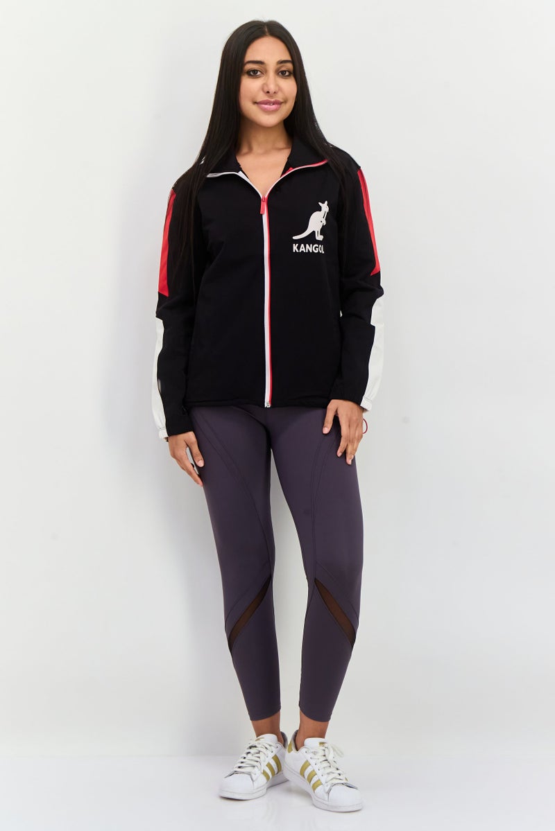 KANGOL Women Brand Logo Windbreaker Jacket, Black Combo  - Image 4