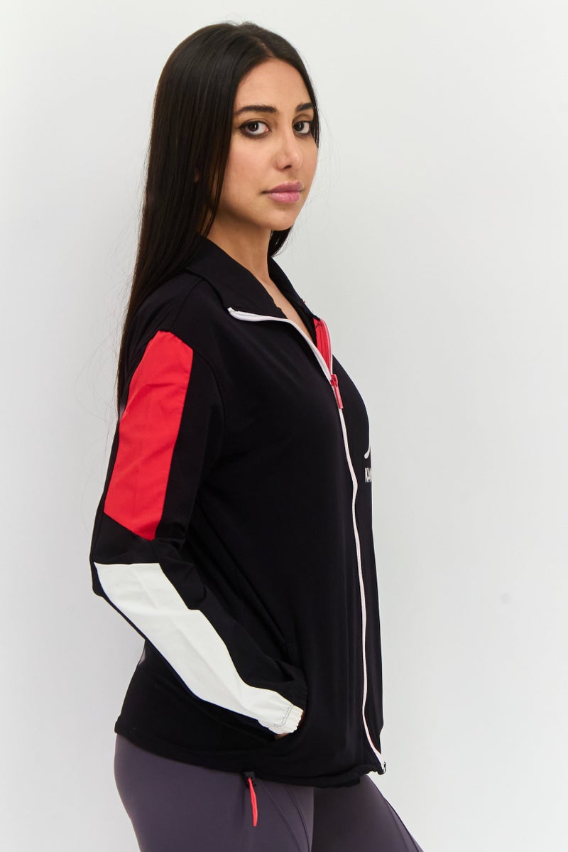 KANGOL Women Brand Logo Windbreaker Jacket, Black Combo  - Image 2