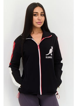 KANGOL Women Brand Logo Windbreaker Jacket, Black Combo  - Image 1