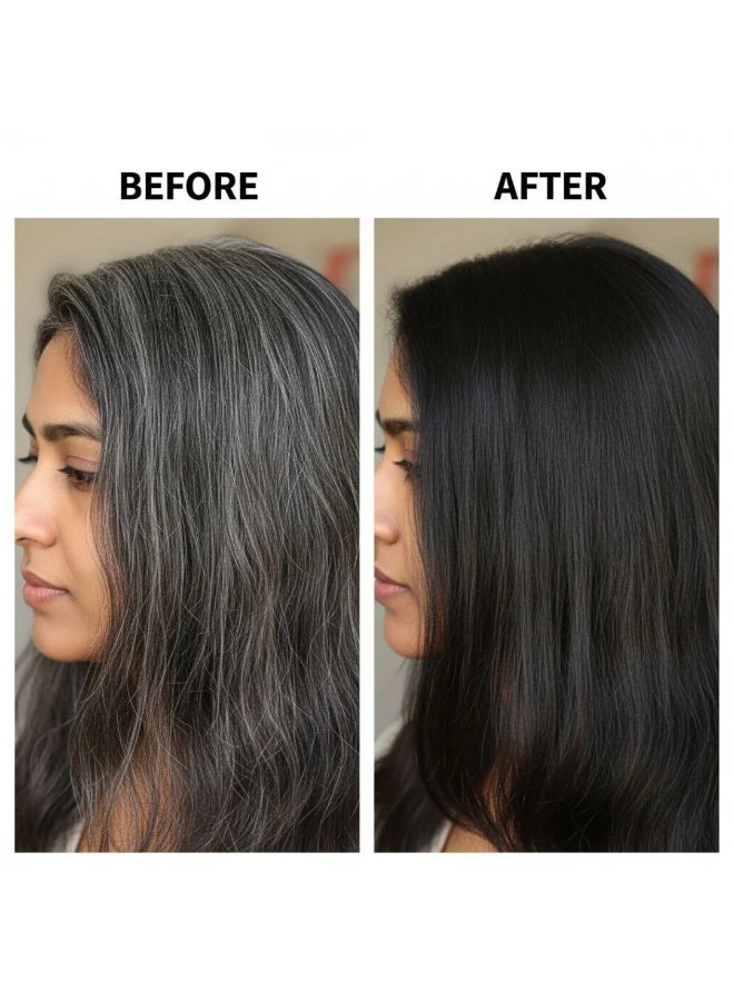 ING  Natural Black Hair Color Cream 500*2ml | Ammonia-Free Permanent Hair Dye | 100% Grey Coverage | Long-Lasting Color | Nourishing & Shining Formula - Image 3