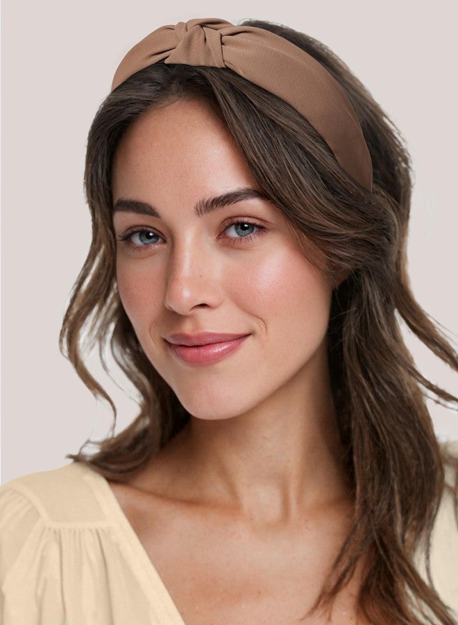Sunolga 7 Pack Brown Headbands for Women Girls Non Slip Floral Padded Hairbands Cute Pearl Head bands Wide Headbands Trendy Hair Accessories - Image 4