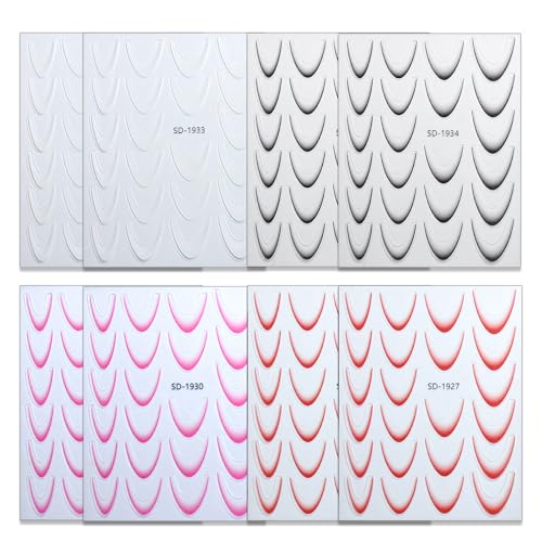 Jremg 3D French Tip Nail Stickers Kit - Reusable Self-Adhesive Nail Art Decals with Geometric Patterns, DIY Manicure Designs for Women, 10 Sheets Easy Apply Salon-Quality - Image 3