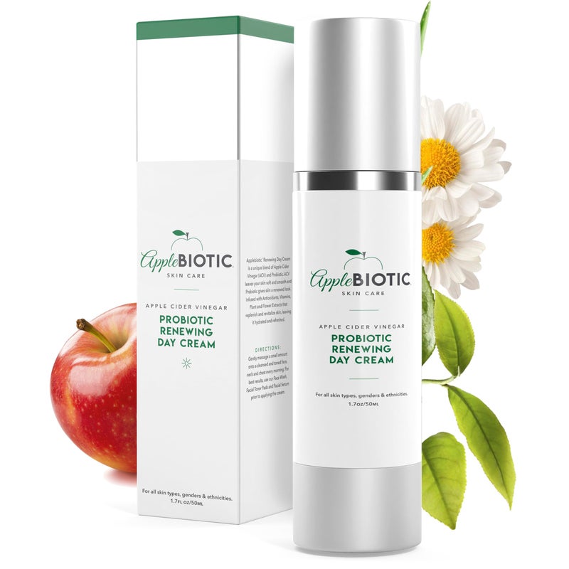 AppleBiotic Hydrating Face CreamFor Dry Oily Sensitive Skin Fast Absorbing NaturallyDerived with Green Tea Chamomile Aloe Fragrance Free 17 OZ