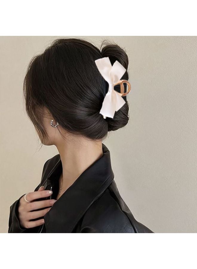 pincai Textured Satin Bow Hair Accessory Fashion Versatile Women's Hair Clip Back Of Head Updo Claw Clip Large Sense Shark Clip - Image 4