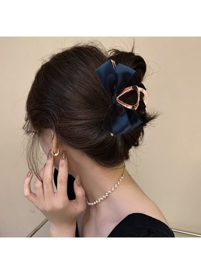 pincai Textured Satin Bow Hair Accessory Fashion Versatile Women's Hair Clip Back Of Head Updo Claw Clip Large Sense Shark Clip - Image 5