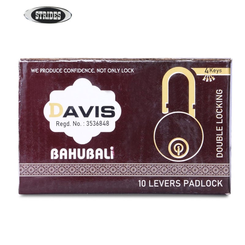 STRIDES Strides Present Secure Davis Bahubali Padlock Door Lock Strong and Bravo Lock Jo apni chaabi se khule surakcha ka WADA  - Image 3
