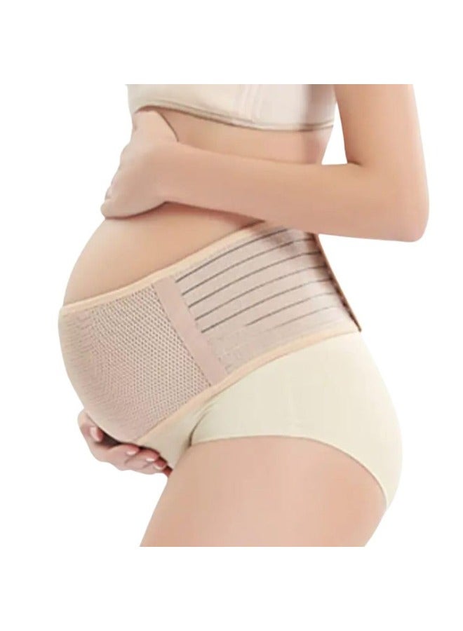 Zimtal Pregnancy Belly Band Maternity Belly Band for Women Pregnancy Belt - Relieve Back, Pelvic, Hip Pain - Adjustable Belly Support Bands for Pregnant Women - Maternity Belt Fits Up to 46" - Beige - Image 1
