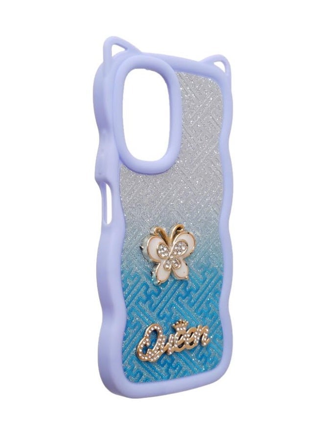 Glitter Plastic Back Cover For Oppo A17, Multi Color - Image 3