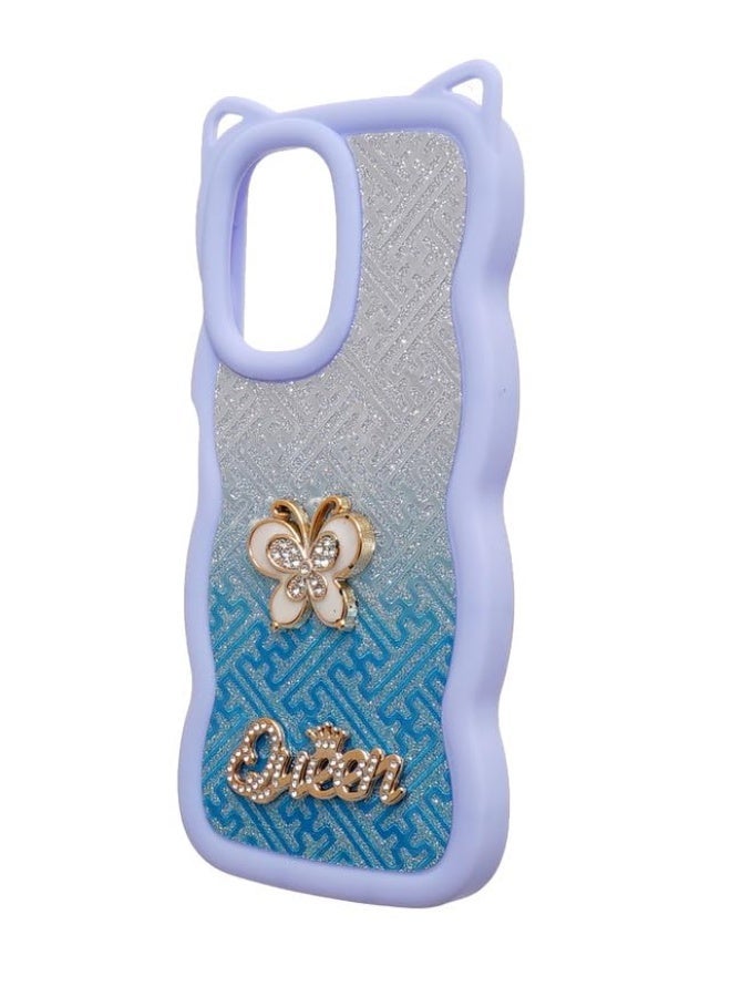 Glitter Plastic Back Cover For Oppo A17, Multi Color - Image 2